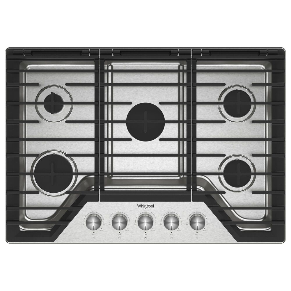 Whirlpool 30" Gas Cooktop with 5 Burner in Stainless Steel, , large