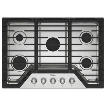 Whirlpool 30" Gas Cooktop with 5 Burner in Stainless Steel, , large