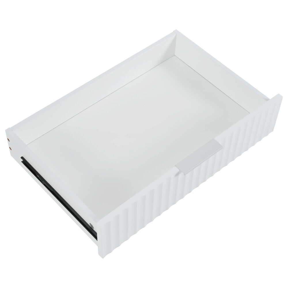 HOMLUX 49" Kitchen Island with Trash Can Storage Cabinet in White, , large