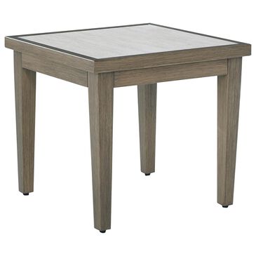 Ashley Rainier Ranch Patio Square End Table in Brown and Beige, , large