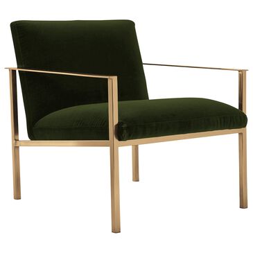 Joybird Orla Accent Chair in Royale Forest Velvet and Brushed Brass, , large