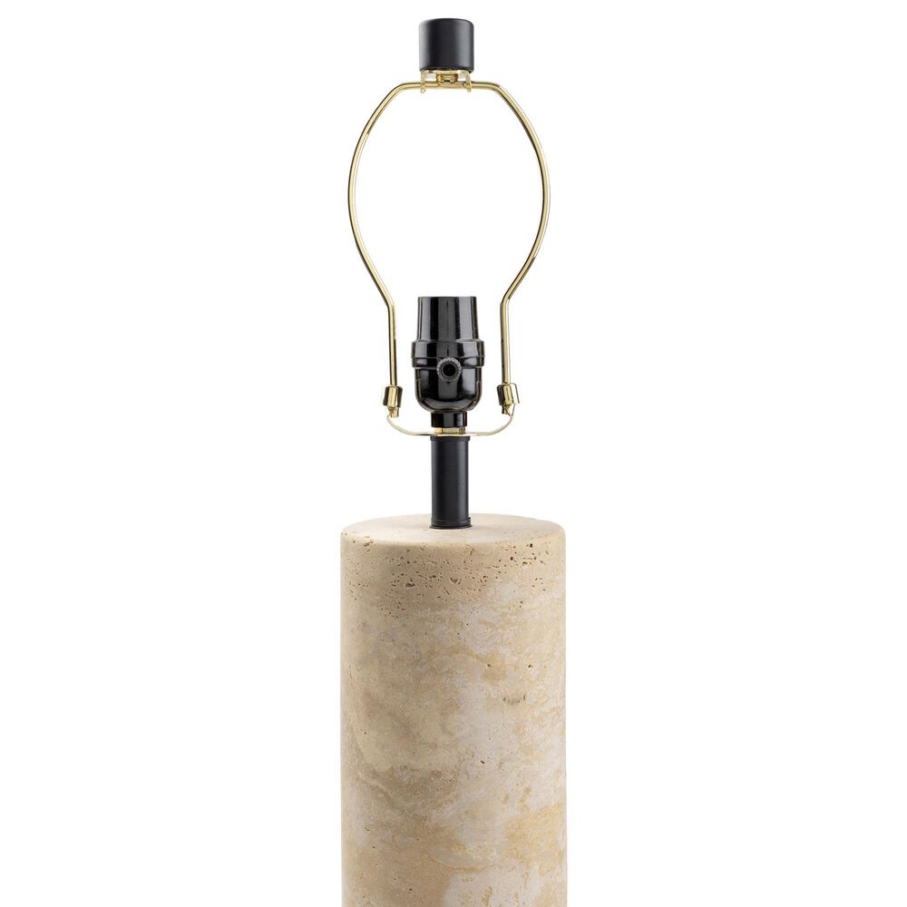 37B Agate Cylinder Table Lamp in Natural Travertine, , large