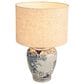 Teak Interiors Dapper Home Hand-Painted Ceramic Table Lamp with Linen Shade, Inline Switch in Blue and White, , large