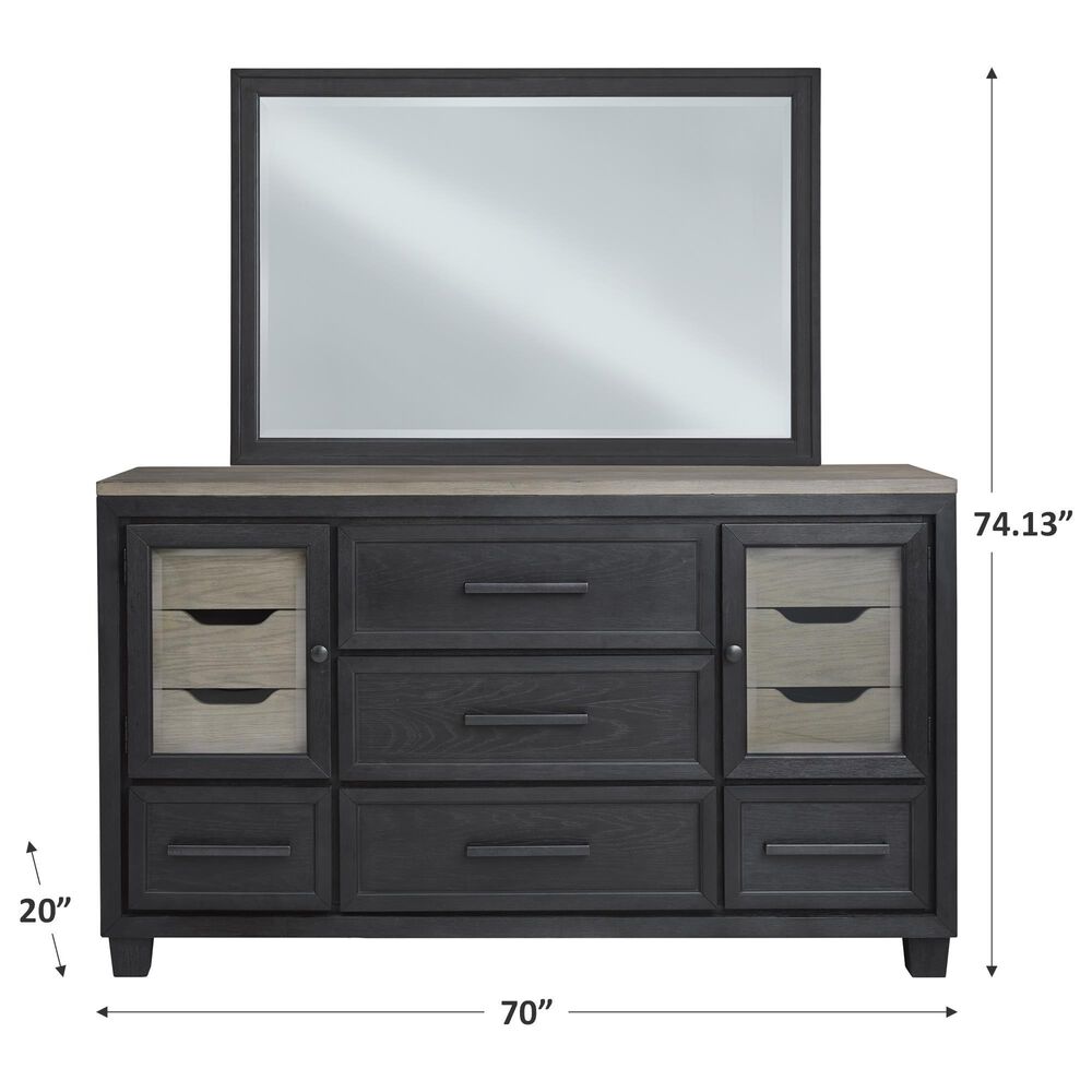 Millenium Foyland 11-Drawer Dresser and Mirror in Black and Brown, , large