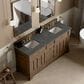 James Martin Vanities Brookfield 72" Double Bathroom Vanity in Pecan with 3cm Parisien Bleu Quartz Top and Rectangular Sinks, , large
