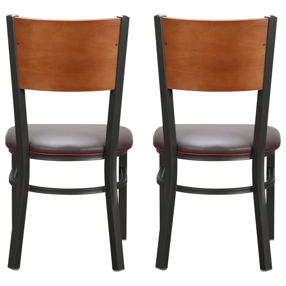 Linon Home Decor Elmer Side Chair in Brown and Medium Oak (Set of 2), , large