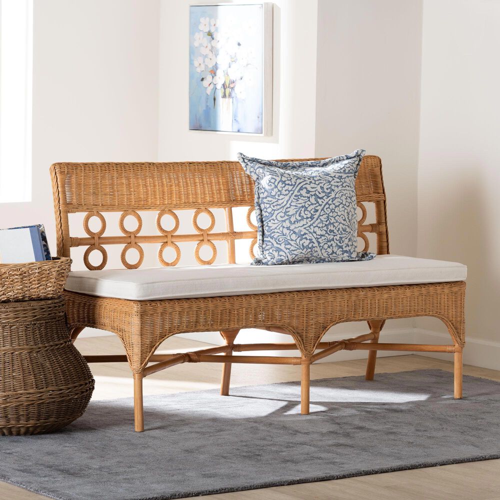 Baxton Studio Oxford Dining Bench in Light Honey, , large