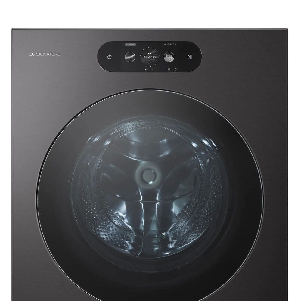 LG 5.8 Cu. Ft. Smart Front Load Washer and 9 Cu. Ft. Smart Electric Gas Laundry Pair in Brushed Black Steel, , large