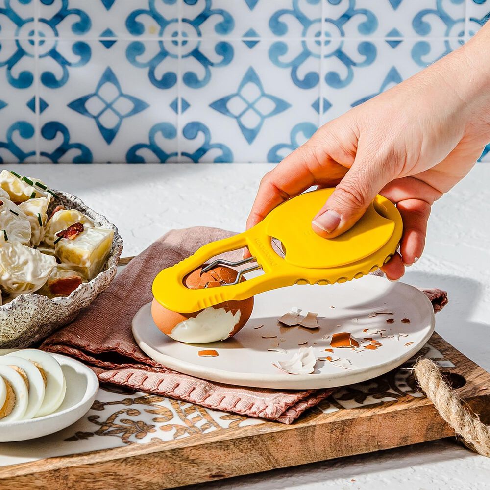 Dreamfarm Eggler Egg Cracker Peeler Slicer in Yellow and Stainless Steel, , large