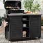 HOMLUX 78.3" Outdoor Kitchen Island with Foldable Grill Table in Black and Stainless Steel, , large