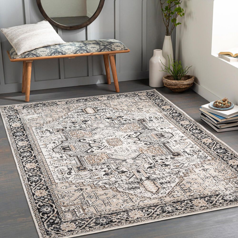 Surya Lavadora 7&#39;10&quot; x 10&#39; Black, Taupe, Light Beige and Gray Area Rug, , large