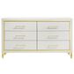 Pacific Landing Lucia 6-Drawer Dresser in White and Gold, , large
