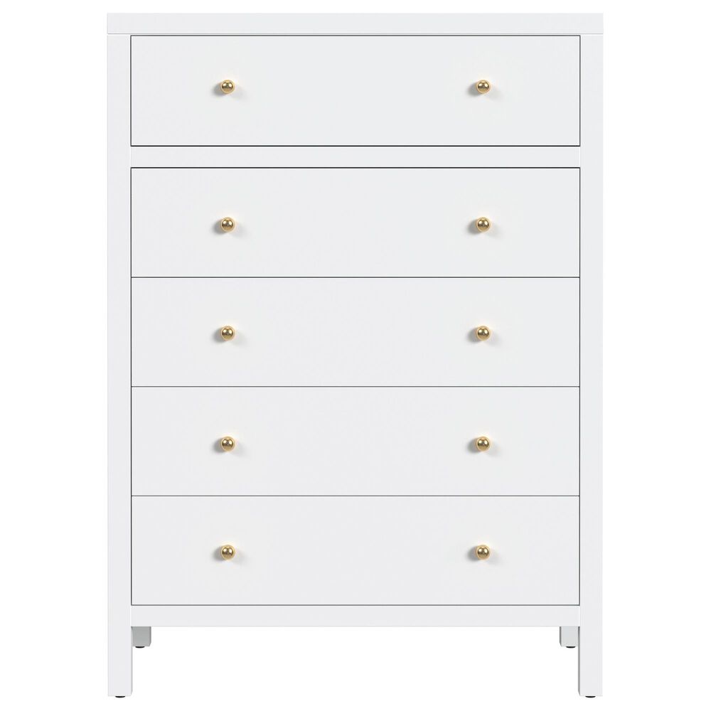 Butler Specialty Company Nora 5-Drawer Tall Dresser in Smooth White, , large