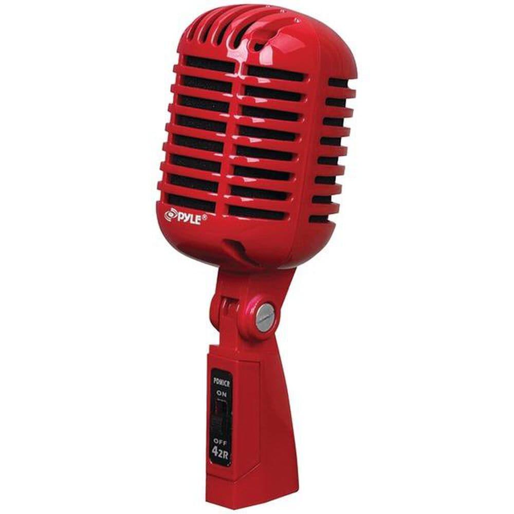 Pyle Classic Retro-Style Dynamic Vocal Microphone in Red, , large