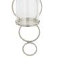 Maple and Jade 25" Stacked Circle Single Indoor/Outdoor Wall Mount Candle Holder in Weathered Silver and Clear, , large