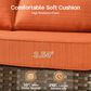 HOMLUX 6-Piece Patio Conversation Set with Loveseat and Light Brown Wicker in Orange Red, , large