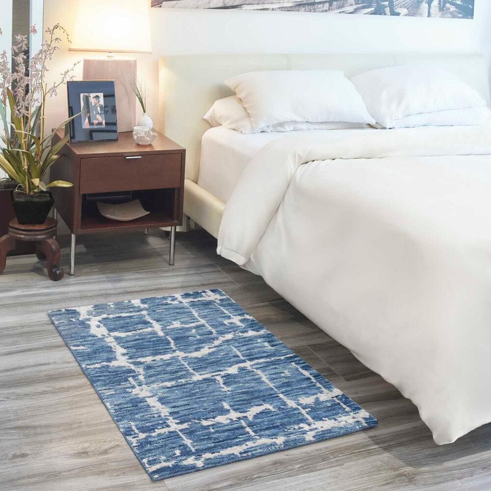 Nourison Luna 2&#39; x 3&#39; Blue and Silver Area Rug, , large