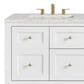James Martin Vanities Breckenridge 60" Double Bathroom Vanity in Bright White with 3 cm Eternal Jasmine Pearl Quartz Top and Rectangular Sinks, , large