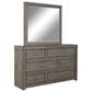 Riva Ridge Modern Loft 6 Drawer Dresser and Mirror in Greystone, , large