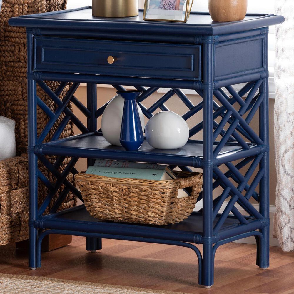 Baxton Studio Tiaret 1-Drawer Nightstand in Blue, , large