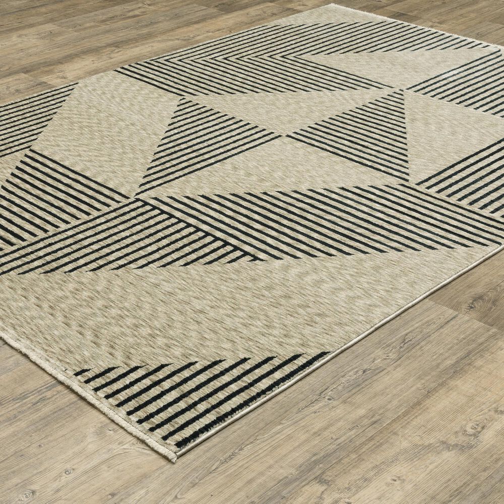 Oriental Weavers Capella Beige and Black 7&#39;10&quot; x 10&#39;10&quot; Area Rug, , large