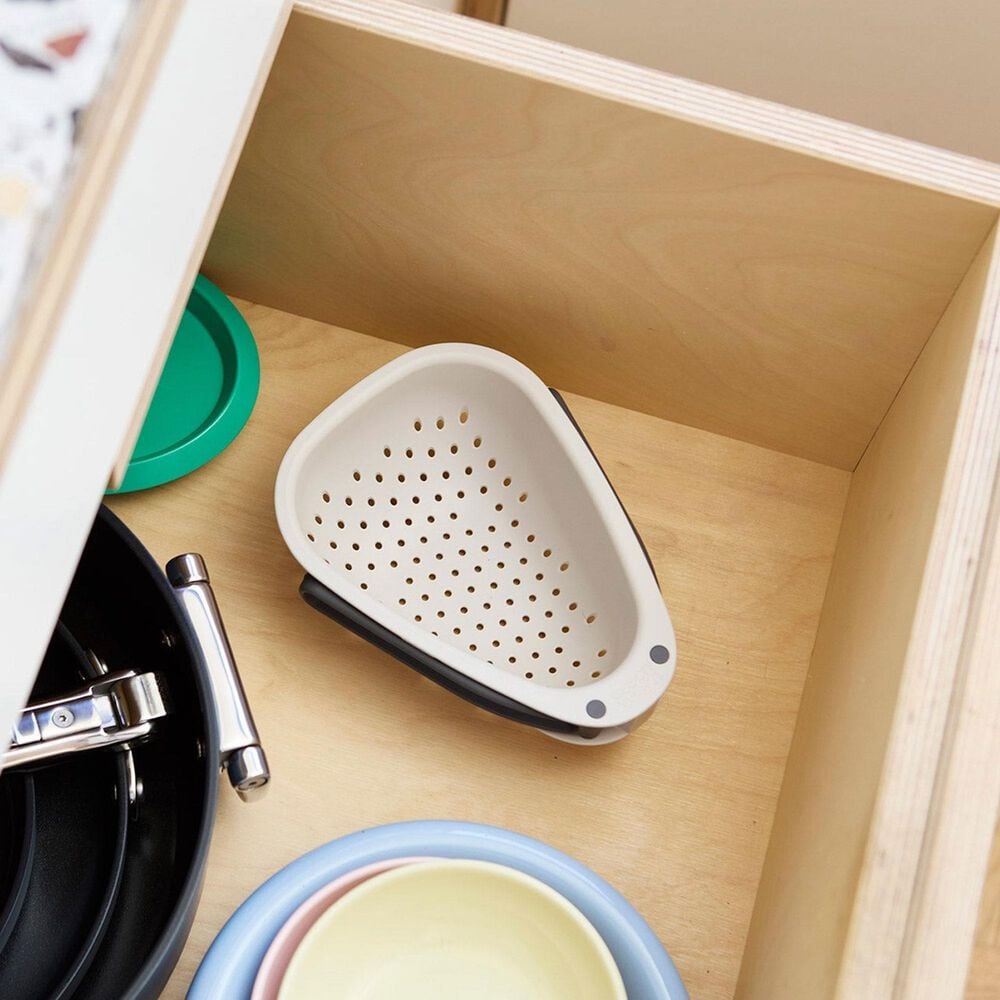 Joseph Joseph Droplet Mini White Colander with Folding Handle in White, , large