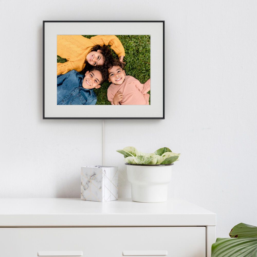 Aura Walden 15" Digital Wi-Fi Photo Frame with Paper Mat in Carbon, , large