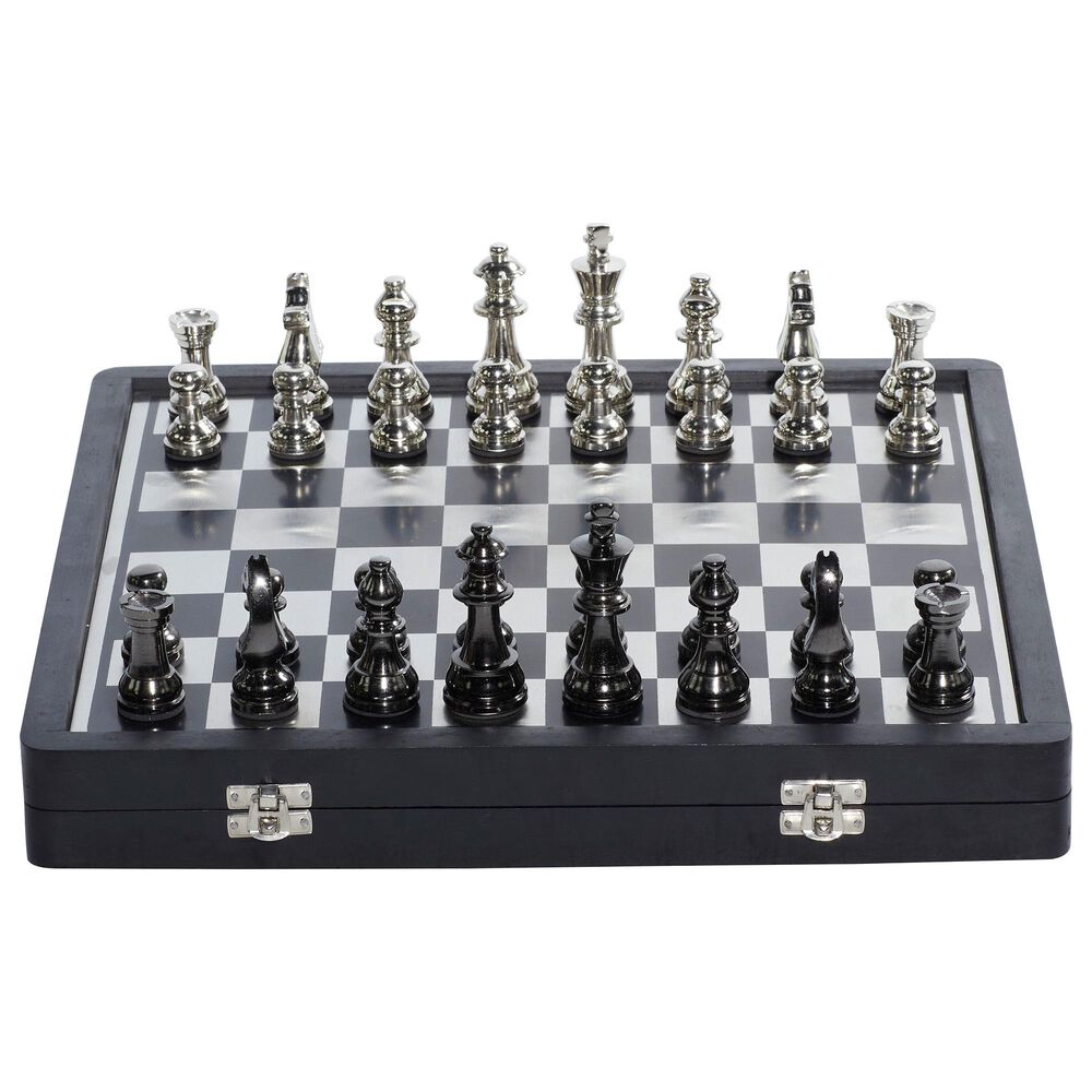 Maple and Jade 15" x 16" Traditional Aluminum Game Set in Black, , large