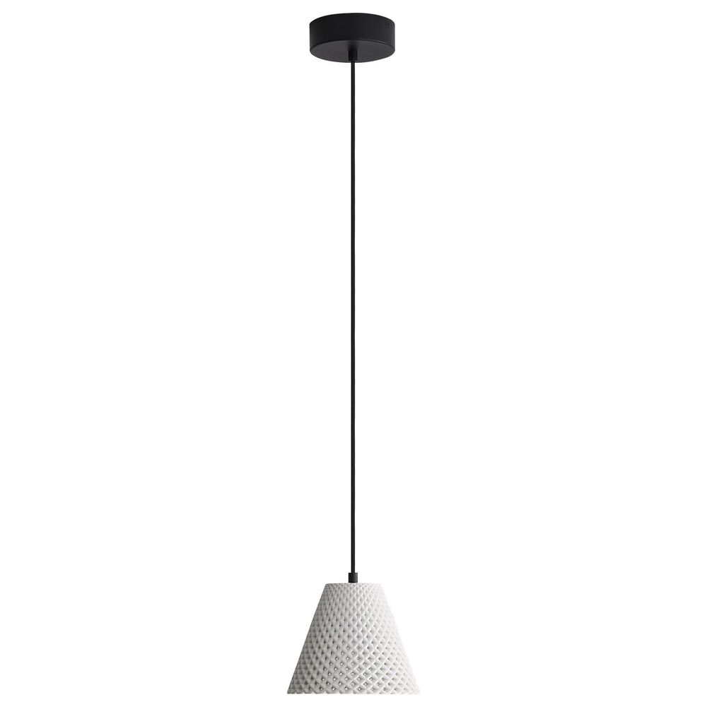 Golden Lighting Clarus 8" 1-Light LED Pendant in White Sandstone, , large