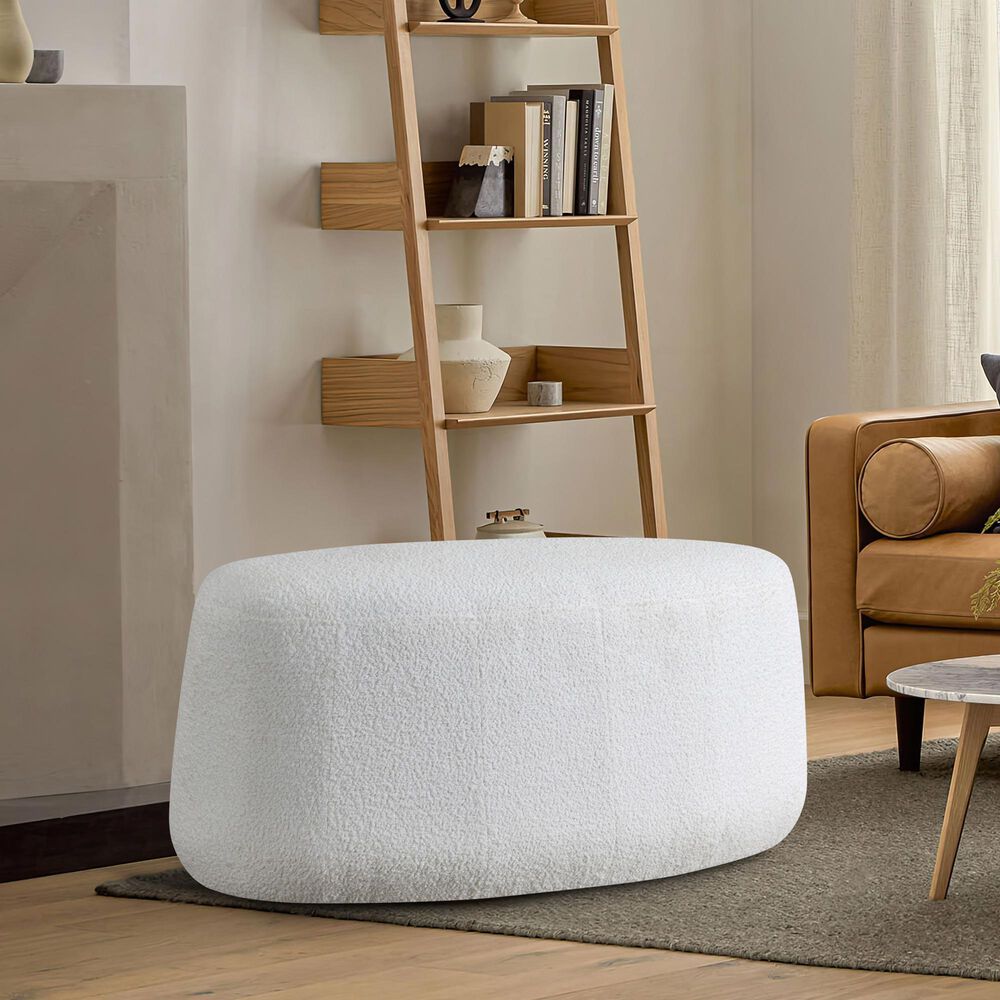 Lifestyle Solutions Kayden Ottoman in White, , large