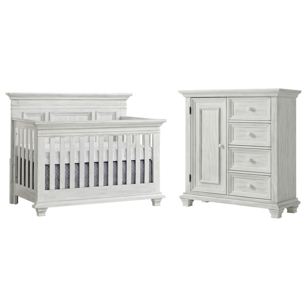 Oxford Baby Weston 2-Piece Crib and Dresser Nursery Set in Vintage White, , large