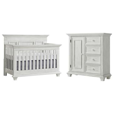Oxford Baby Weston 2-Piece Crib and Chifferobe Nursery Set in Vintage White, , large