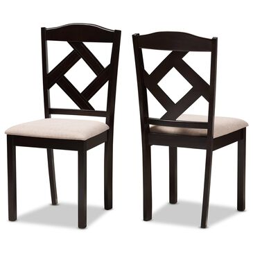 Baxton Studio Ruth Side Chair in Dark Brown (Set of 2), , large