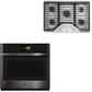 GE Profile 30" Gas Cooktop with 30" Built-In Convection Single Wall Oven in Black Stainless Steel, , large