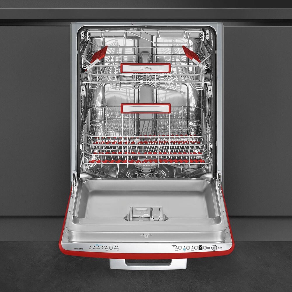SMEG Retro-Style 24" Built-In Dishwasher in Red, , large