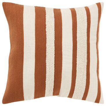 Rizzy Home 20" x 20" Striped Down Filled Throw Pillow in Rust and Natural, , large