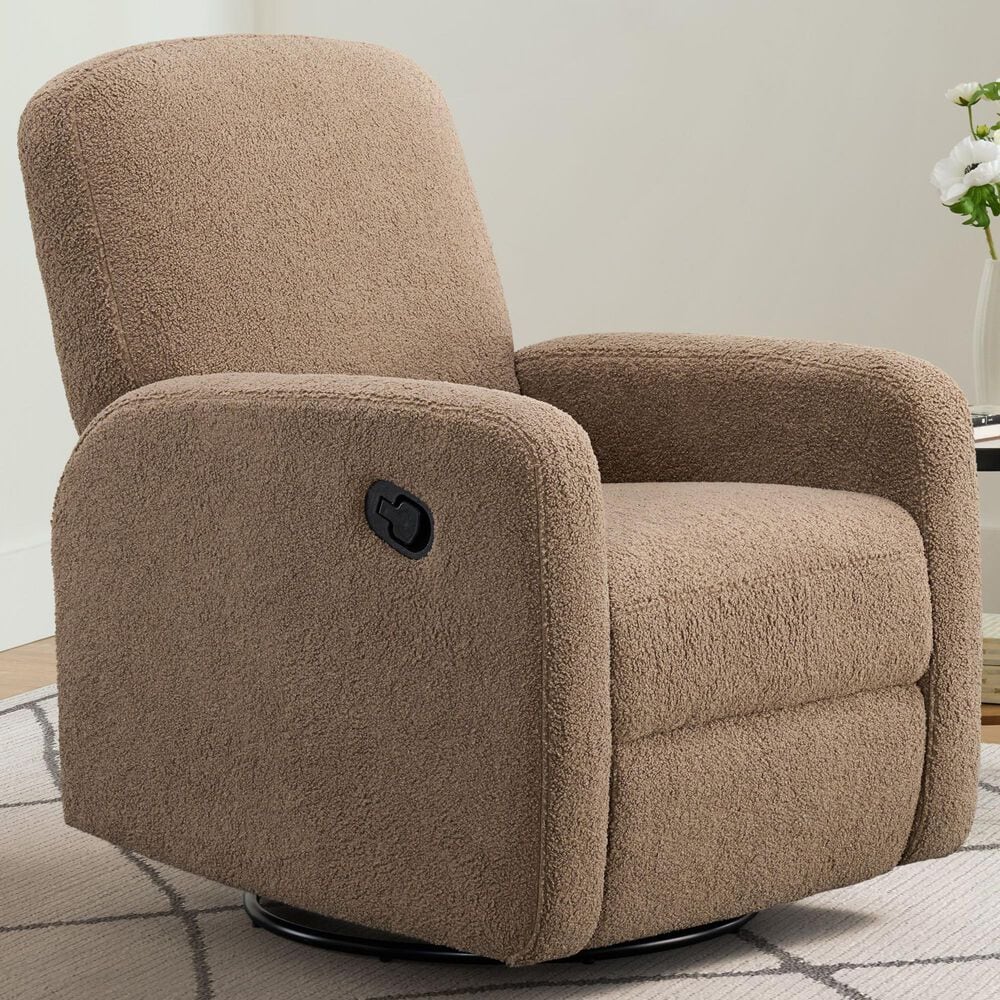 Oxford Baby Snuggly Glider Recliner in Boucle Teddy Brown, , large