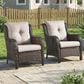 Sunwell Garden Patio Chair with Brown Frame in Beige (Set of 2), , large