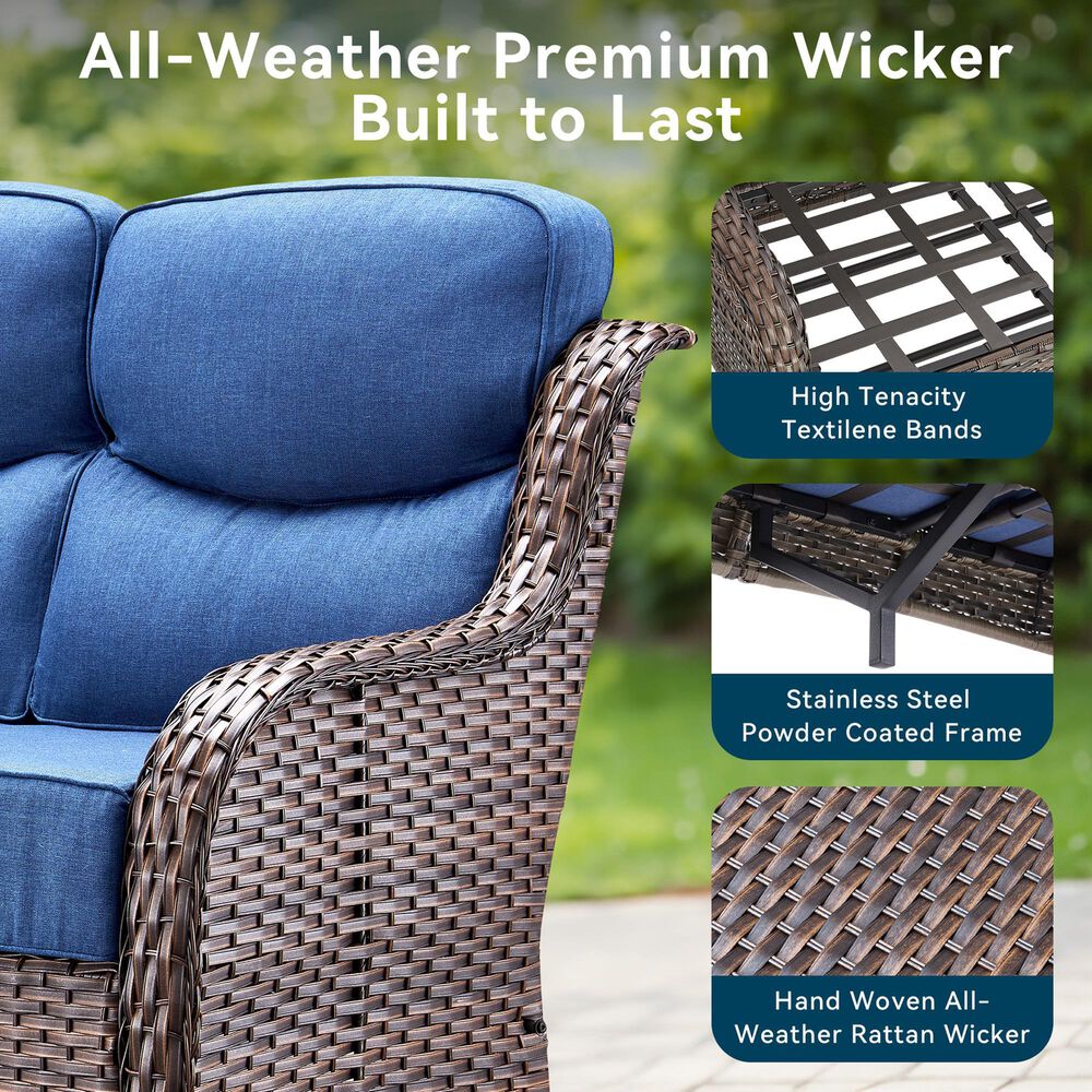 Sunwell Garden 6-Piece Fire Pit Set in Navy, , large