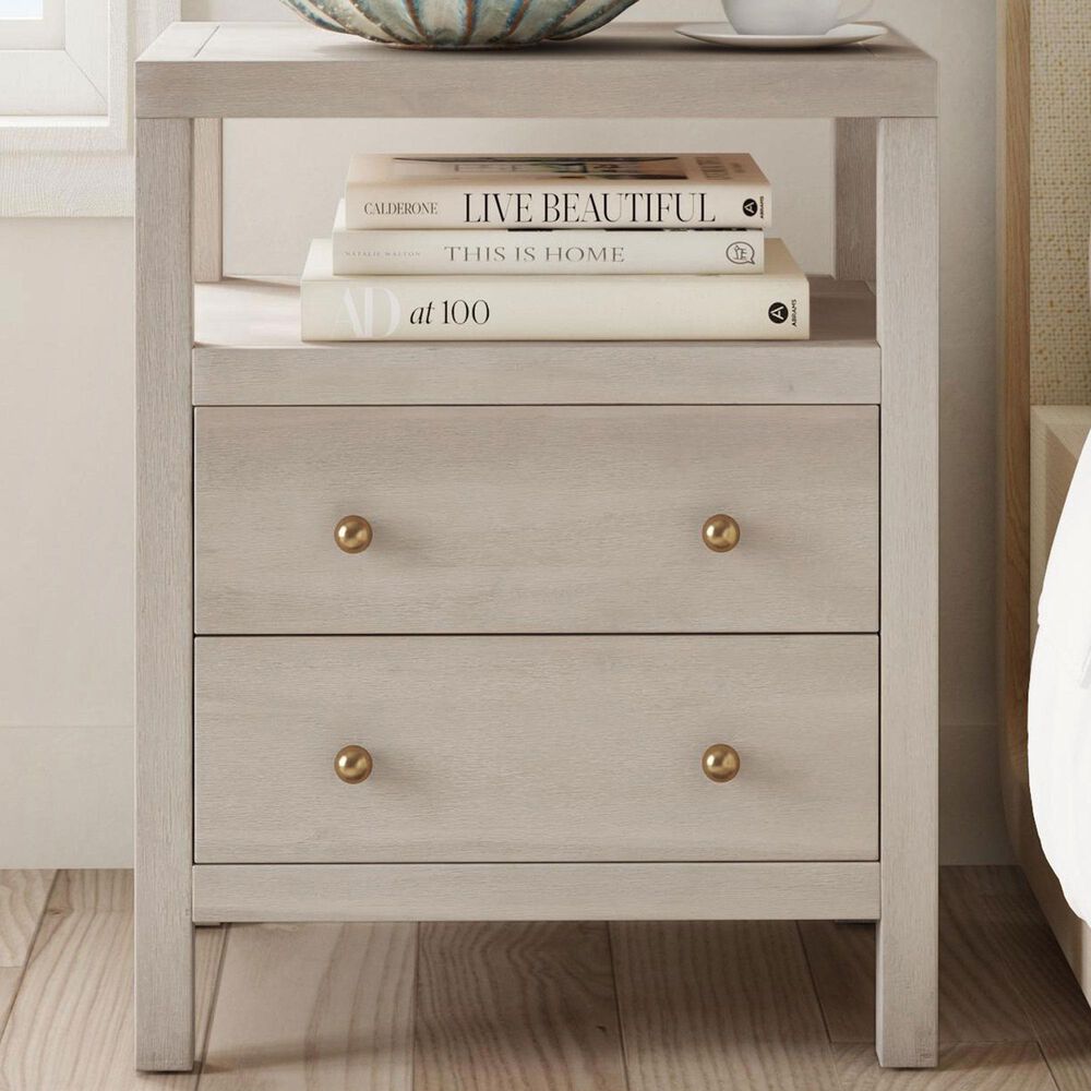 Butler Specialty Company Nora 2 Drawer Nightstand with Open Shelf in Antique Taupe, , large