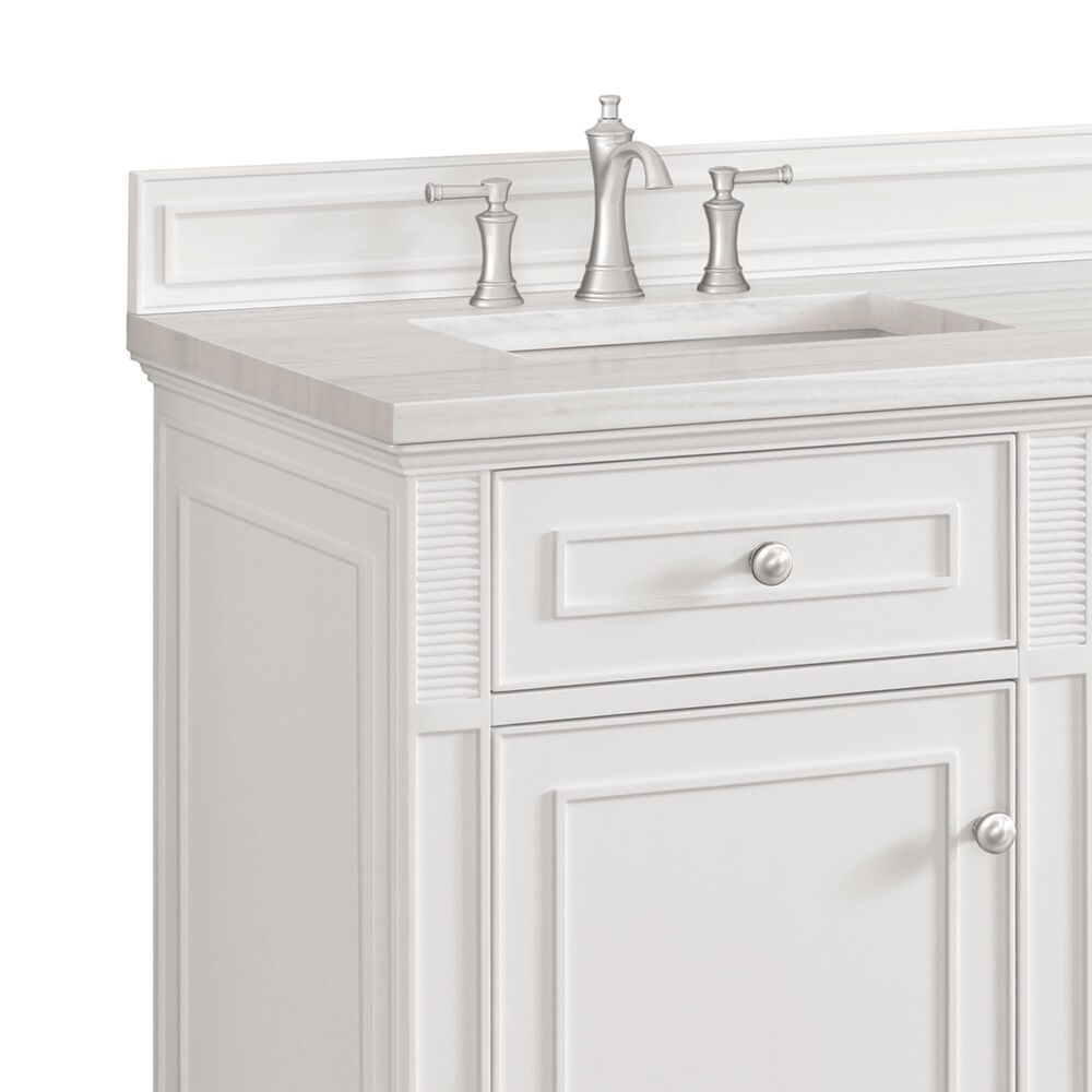 James Martin Vanities Lorelai 60&quot; Double Vanity in Bright White with 3 cm Arctic Fall Solid Surface Top, , large
