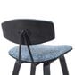 Armen Living Fox Bar Height Stool with Speckled Blue Upholstery in Black Brushed, , large