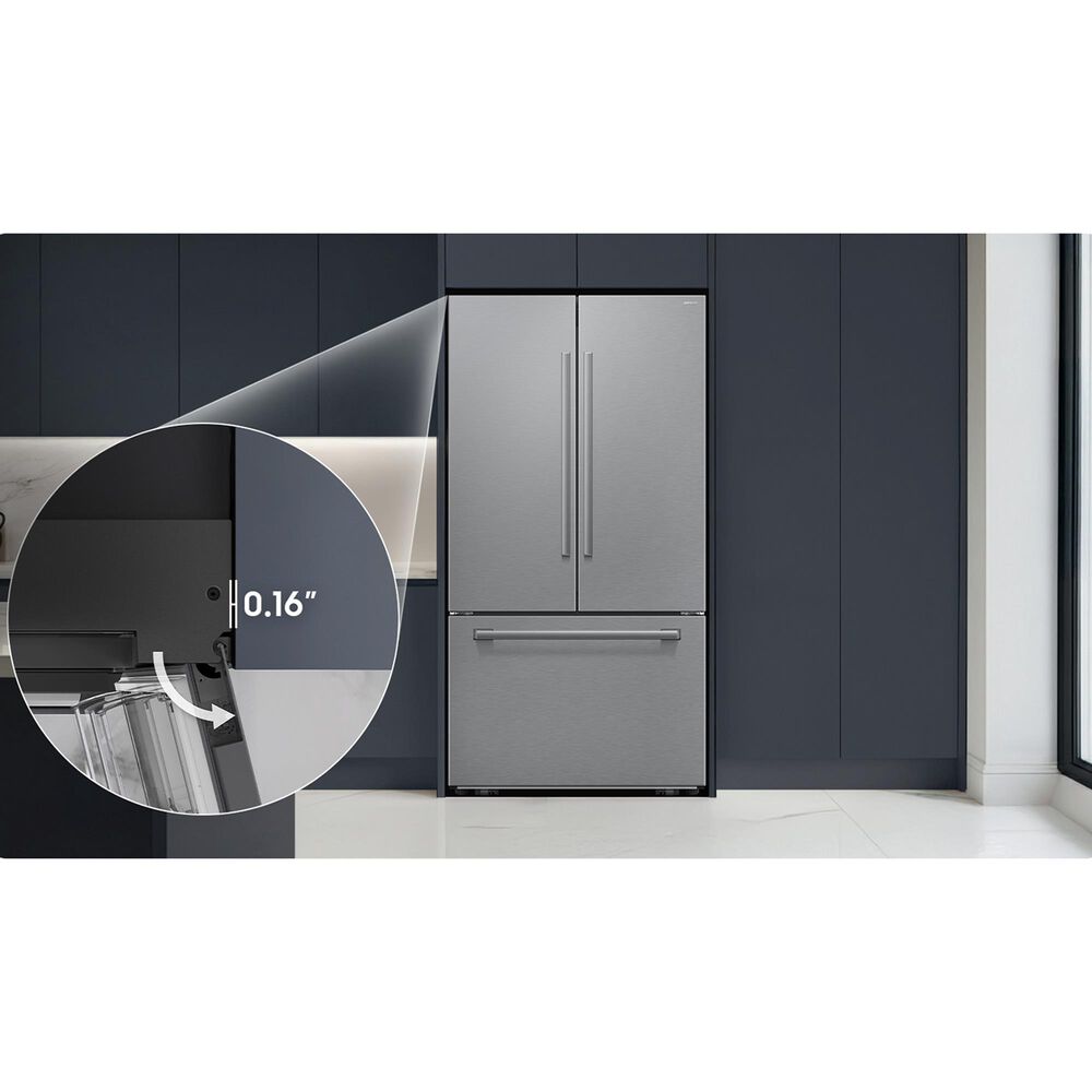 Samsung Bespoke AI 30 Cu. Ft. French Door Refrigerator with Zero Clearance Fit and In-Door Tall Water Dispenser in Fingerprint Resistant Stainless Steel, , large