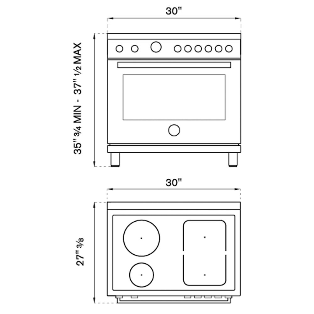 Bertazzoni 30&quot; Professional  Induction Range in White, , large