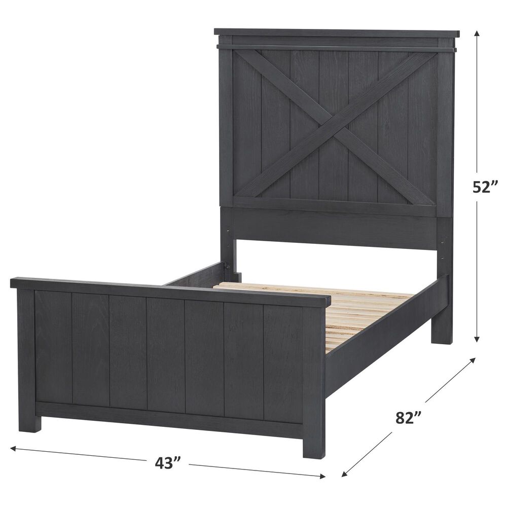 Legacy Classic Flatiron Twin Panel Bed with Trundle in Midnight, , large