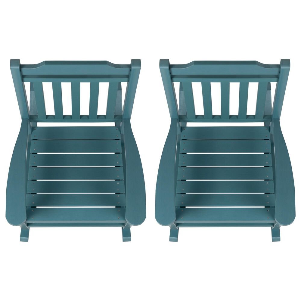Blue Winston Rocker Flash Furniture Winston Patio Rocking Chair in Blue (Set of 2) | NFM