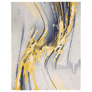 Nourison Prismatic PRS24 2" x 3" Grey and Gold Area Rug, , large