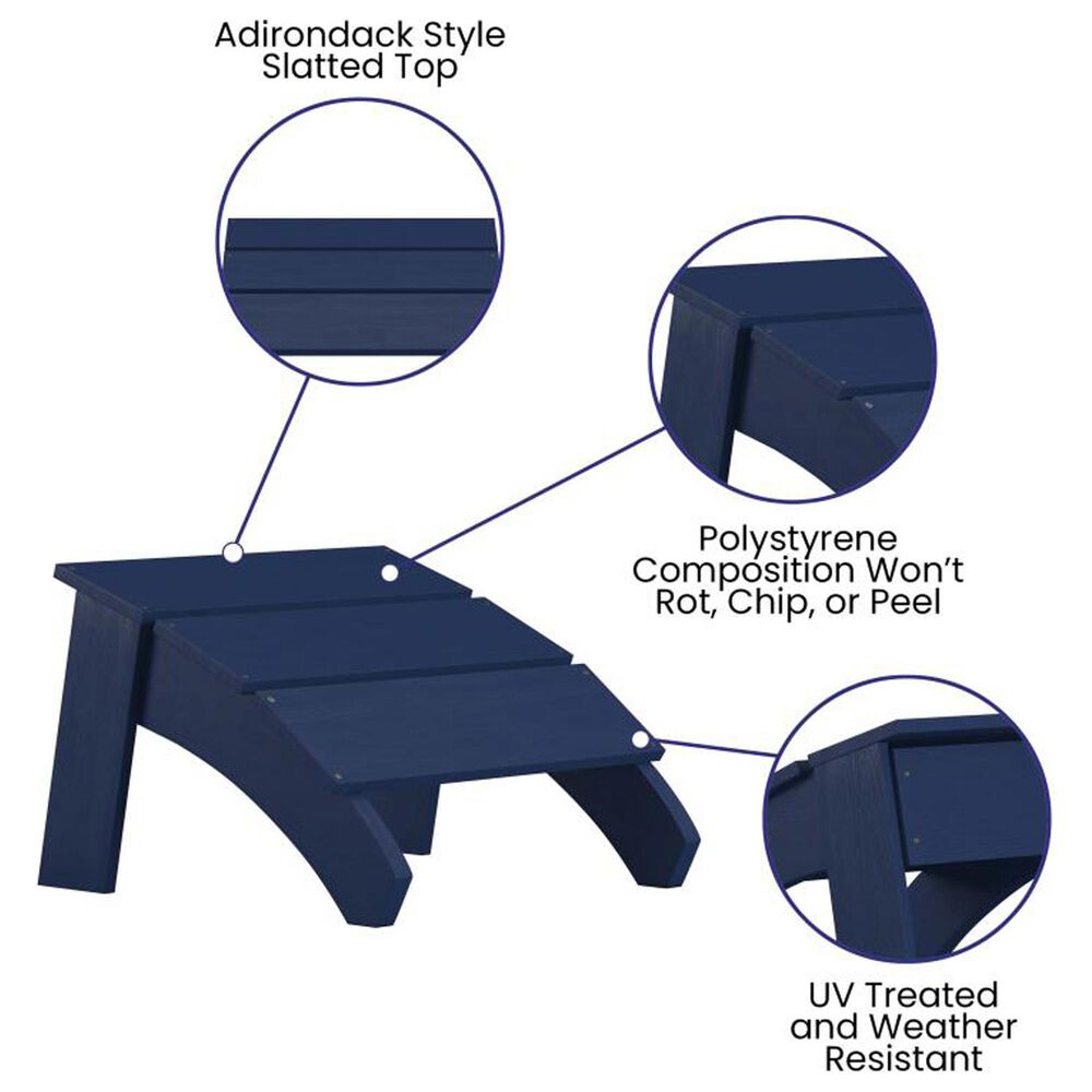 Flash Furniture Sawyer Adirondack Chair in Navy Blue, , large