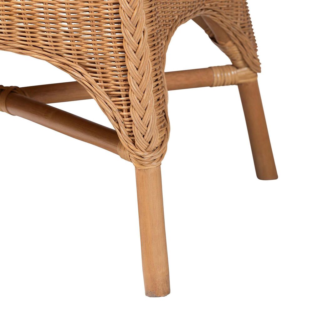 Baxton Studio Oxford Rattan Arm Chair in White, , large