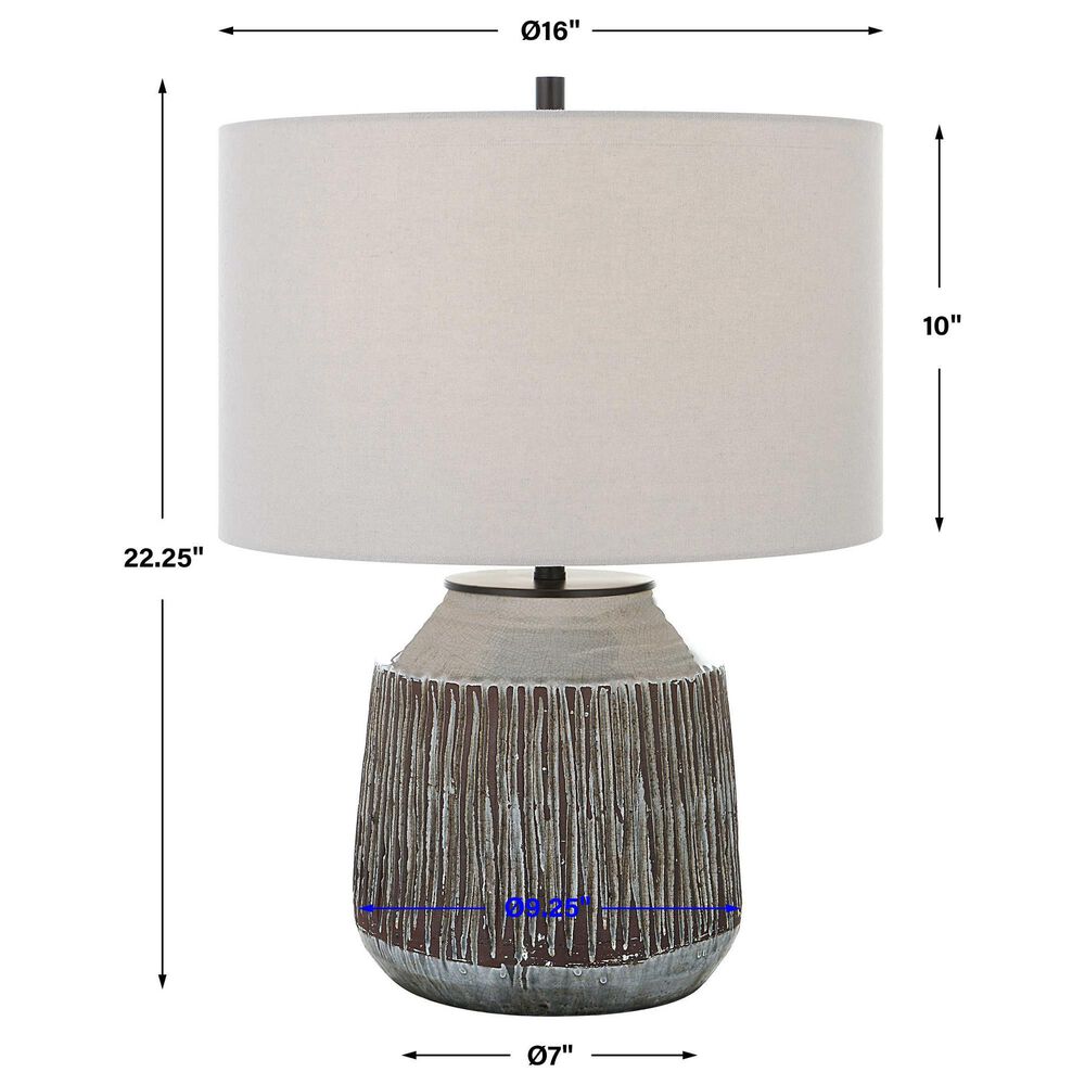 Uttermost Neolithic Table Lamp in Blue Gray, Rust Brown and Dark Bronze, , large